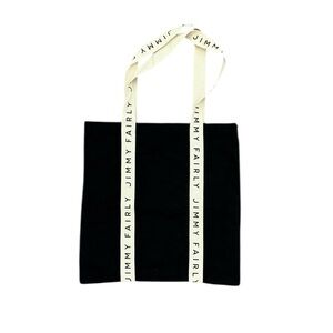 New Jimmy Fairly Black Tote Bag with Cream Straps